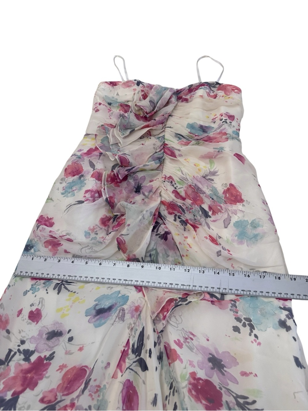 Jill Stuart 2012 Silk Floral Ruffle Gown Size 8 Fits 4/6 MSRP $448 - Picture 16 of 16